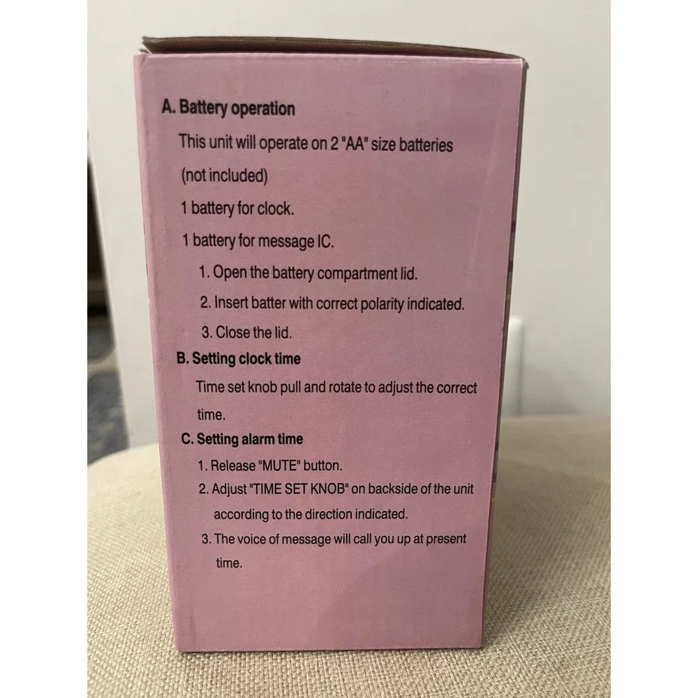 NIB‎ NEW Vintage Pink Powerpuff Girls Bubbles Y2k Plastic Alarm Clock